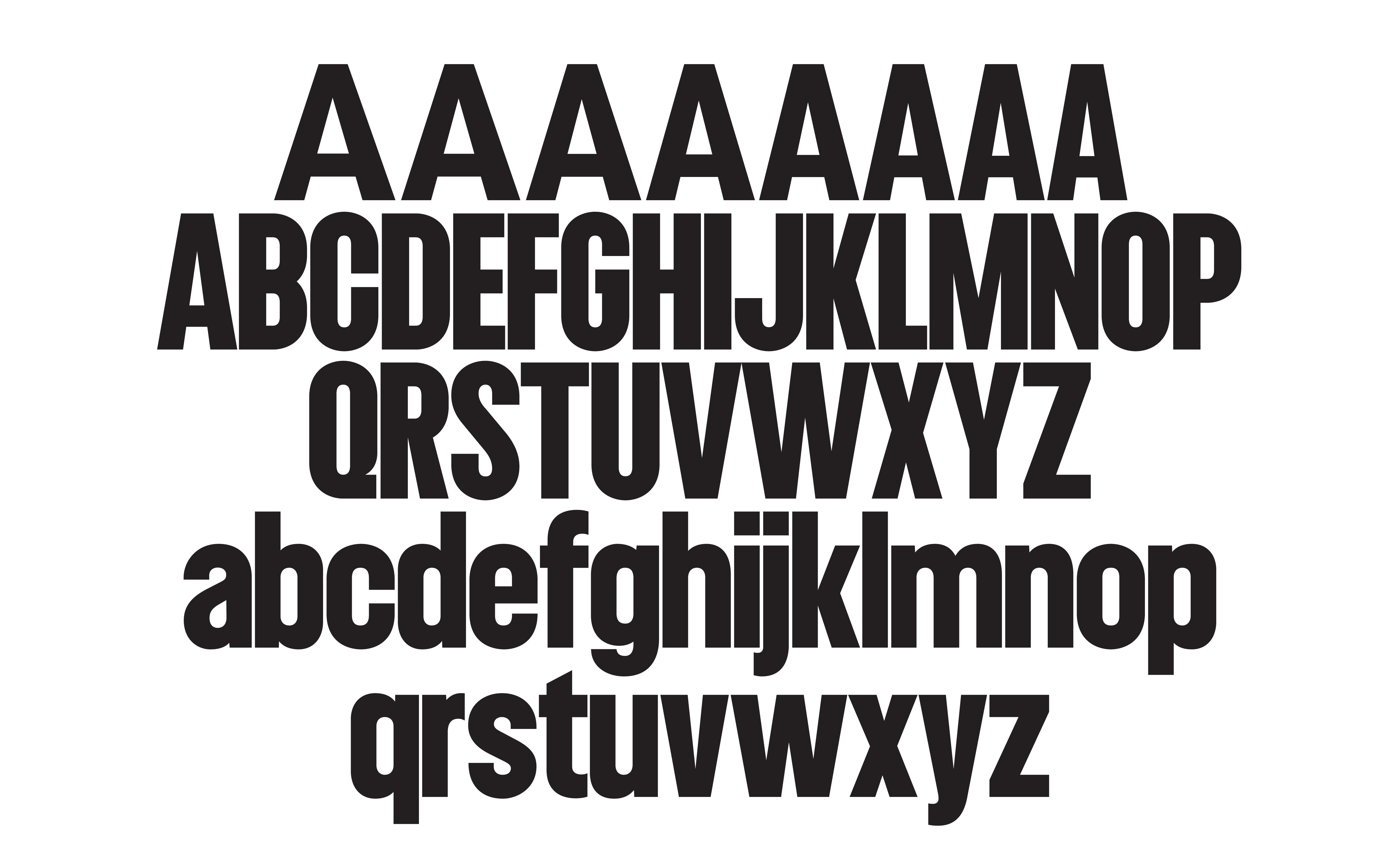 Font Preview of the typeface Poster Gothic designed by Orlando Brunner